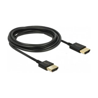 DELOCK Kabel High Speed HDMI mit Ethernet - HDMI-A Stecker > HDMI-A Stecker 3D 4K 0.25 m Slim High Quality