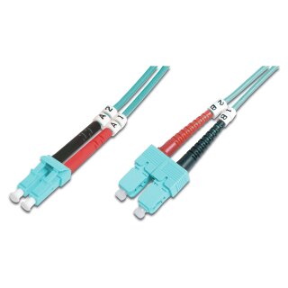 DIGITUS LWL Patchkabel LC -> SC 3.00m Multimode Duplex OM3