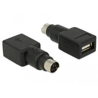 DELOCK Adapter PS/2 Stecker > USB Typ-A Buchse
