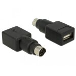 DELOCK Adapter PS/2 Stecker > USB Typ-A Buchse