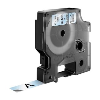 Dymo D1 Etiketten S0720500 12mm x 7m Schwarz auf Transparent