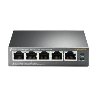 5P TP-Link SG1005P Metall mit 4 PoE-Ports