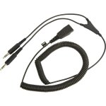 Jabra Anschlusskabel QD auf 2 x 3.5mm Klinke spiral