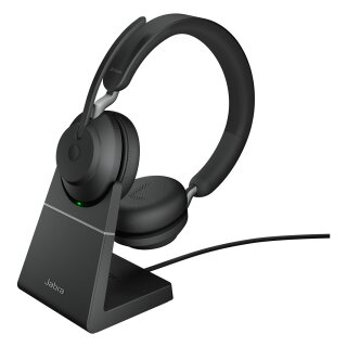 Jabra Evolve2 65 Stereo UC + Ladestation, USB-C, kabellos, schwarz