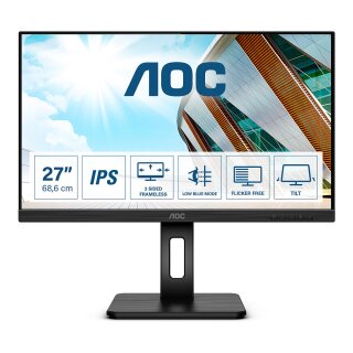 68,6cm/27 (2560x1440) AOC Q27P2Q 4ms 16:9 USB HDMI DisplayPort Speaker Pivot Quad HD Black