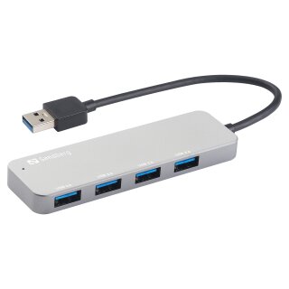 Sandberg 333-88 USB 3.0 HUB 4-Port 4xUSB 3.0 SuperSpeed Silber