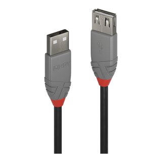 Lindy 36703 USB Kabel 2 m USB A Männlich Weiblich Schwarz - Grau