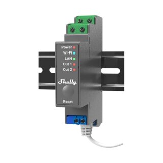 Shelly Relais "Pro 2" WLAN LAN Max. 25A 2 Kanäle 2 Phasen BT DIN-Rail