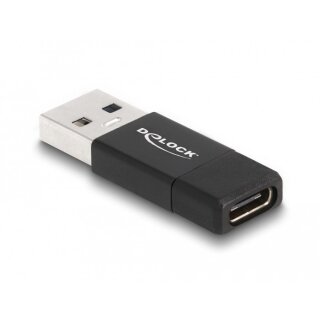 DELOCK USB 3.2 Gen 2 Adapter USB Typ-A Stecker zu USB Type-C Buchse schwarz