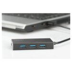 DIGITUS USB-Hub 4-Port 3.0->4xA3.0 m.Netzteil schwarz