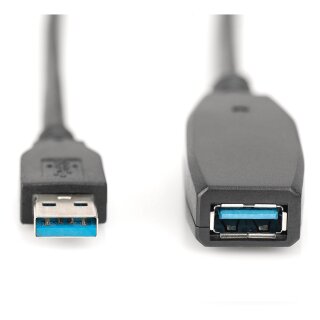 DIGITUS USB 3.0 Aktives Verlängerungskabel 10m, sw
