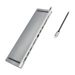 LogiLink UA0373 USB-C 11-in-1 PD 100W DockingStation Silber