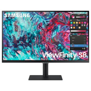 68,6cm/27 (3840x2160) Samsung ViewFinity S8 S27B800TGU 16:9 5ms IPS HDMI 2xThunderbolt4 VESA Pivot 4K Black