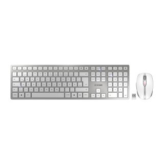Cherry DW 9100 Slim - Tastatur-und-Maus-Set Wireless white/silver QWERTZ DE