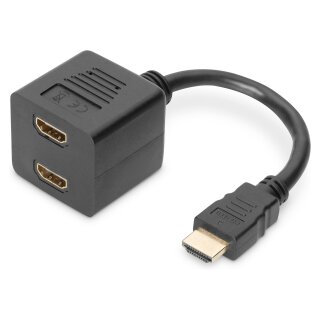 DIGITUS HDMI Y-Verteilerkabel, 0,2m, gold-schwarz