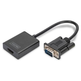 DIGITUS Konverter VGA > HDMI + Audio Full HD 1080p schwarz