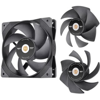 120mm Thermaltake GT12 PC Cooling Fan TT Premium Edition Black - 1 Pack
