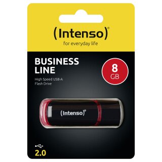 STICK Intenso 8GB USB2.0 - 8 GB - USB Typ-A - 2.0 - 28 MB/s - Kappe - Schwarz - Rot