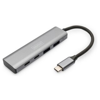 DIGITUS USB-C-Hub 4-Port 3.1 ->2xUSB A 2xUSB C int.Kabel