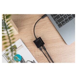 DIGITUS USB Type-C Gigabit Ethernet Adapter, PD Unterstüt.