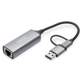 USB-C Adapter DIGITUS USB3.0/USB C 3.1 > 2.5G Ethernet