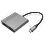 USB-C Adapter DIGITUS 2x HDMI Adapter 18cm 4K/30Hz Silber...