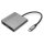 USB-C Adapter DIGITUS 2x HDMI Adapter 18cm 4K/30Hz Silber Aluminium Gehäuse