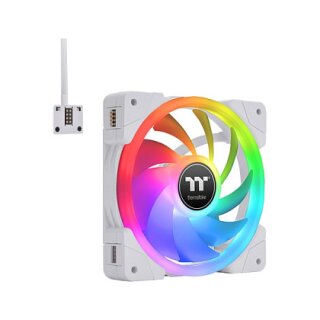 120mm Thermaltake SWAFAN EX12 RGB PC Cooling Fan White TT Premium Edition 3 Pack