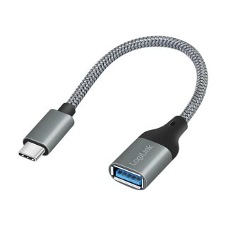 LogiLink USB-C > USB 3.2 (ST-BU) 0,15m Adapter Grau