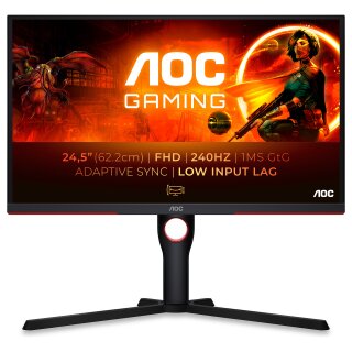 63,5cm/25" (1920x1080) AOC Gaming G3 25G3ZM/BK FHD WLED 240Hz 0,5ms HDMI DP Black/Red