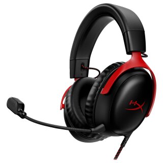 HP HyperX Cloud III Gaming Headset/7.1 Sound/DTS Headphone:X/Spatial Sound/Over-Ear - schwarz/rot