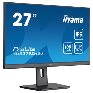 68,6cm/27" (1920x1080) iiyama ProLite XUB2792HSU-B6 16:9 FHD IPS 100Hz 0,4ms HDMI DP Pivot VESA Speaker Black