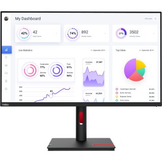 80cm/31,5" (3840x2160) Lenovo ThinkVision T32p-30 16:9 4K IPS 4ms 60Hz HDMI DP USB-C Pivot Black