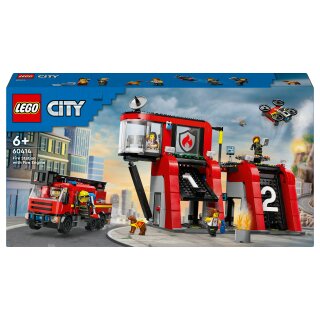 LEGO City Feuerwehrstation mit Drehleiterfahrzeug 60414