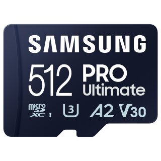 CARD 512GB Samsung PRO Ultimate microsdxc UHS-I inkl. Adapter