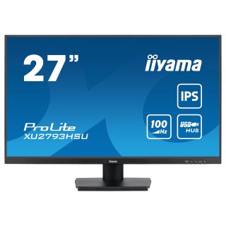 68,6cm/27" (1920x1080) iiyama ProLite XU2793HSU-B6 16:9 FHD IPS 1ms 100Hz HDMI DP USB Speaker Black