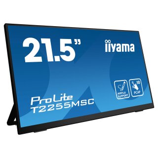 54,5cm/21,5" (1920x1080) iiyama ProLite T2255MSC-B1 16:9 FHD IPS Touch 5ms 60Hz HDMI DP Speaker Black