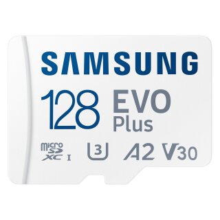 CARD 128GB Samsung EVO PLUS microsdxc UHS-I U3 inkl. SD Adapter