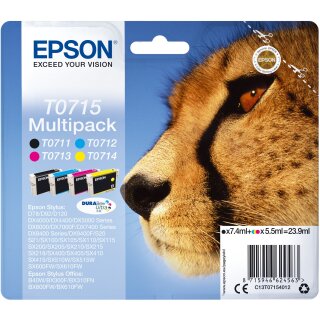 Epson Tinte T0715 4er-Pack black + color T0715
