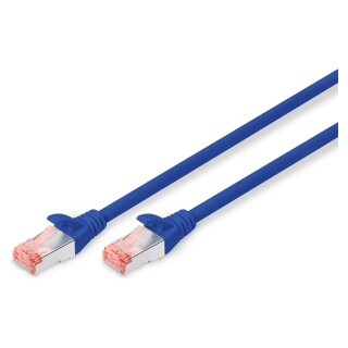 DIGITUS Patchkabel Cat6 S/FTP 2xRJ45 1.0m blau Hebelschutz Polybeutel
