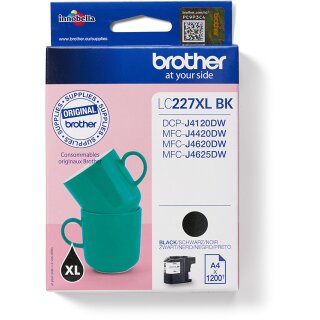 Brother Tinte LC-227XL-BK Schwarz bis zu 1.200 Seiten nach ISO/IEC 24711