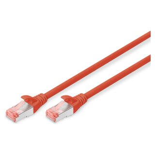 DIGITUS Patchkabel Cat6 S/FTP 2xRJ45 0.5m rot Hebelschutz Polybeutel