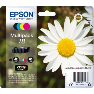 Epson Tinte 18 C13T18064012 4er Multipack (BKMCY) bis zu 175 Seiten