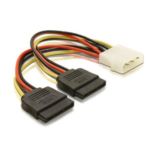 Kabel SATA 15 Pin HDD 2 x zu 4 Pin Stecker