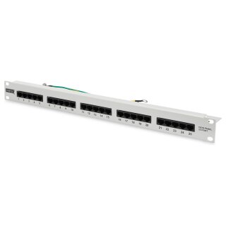 DIGITUS Patchpanel 1HE 25-Port Cat3 ungeschirmt ISDN grau