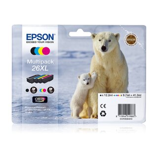 Epson Tinte 3LB 26XL ink cartridge black and tri-colour high capacity 41.3ml 1-pack blister without alarm
