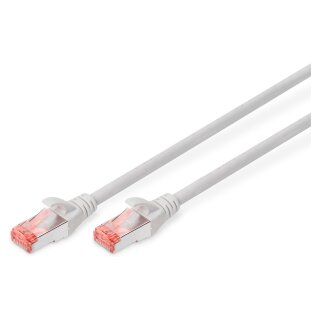 DIGITUS Patchkabel Cat6 S/FTP 2xRJ45 1.0m grau Hebelschutz Polybeutel