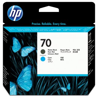 HP 70 original printhead C9404A matte black and cyan standard capacity 1-pack
