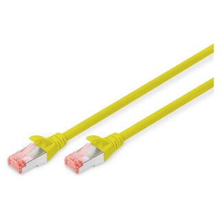 DIGITUS Patchkabel Cat6 S/FTP 2xRJ45 0.5m gelb Hebelschutz Polybeutel