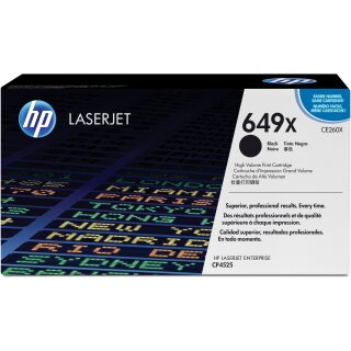 HP 649X original Color LaserJet Toner cartridge CE260X black high capacity 17.000 pages 1-pack